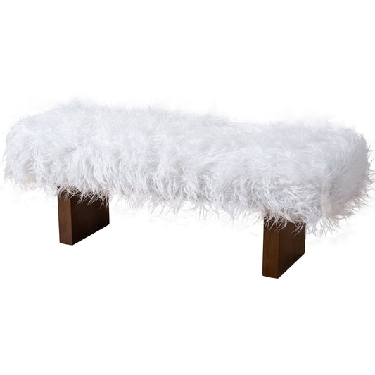 Henley Bench in White Fur