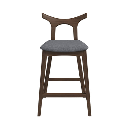 Hester Solid Wood Bar Stool (Set Of 2) - Grey