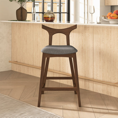 Hester Solid Wood Bar Stool (Set Of 2) - Grey