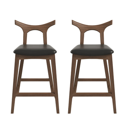 Hester Solid Wood Bar Stool (Set Of 2) - Black