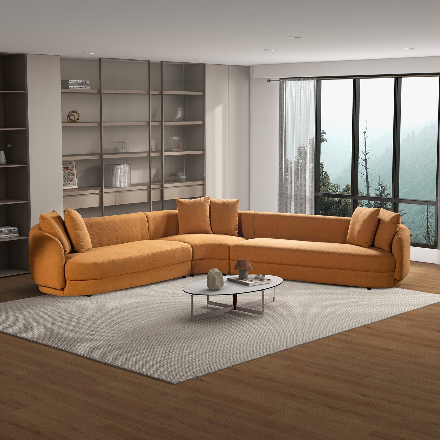 Highline Cognac Boucle Sectional