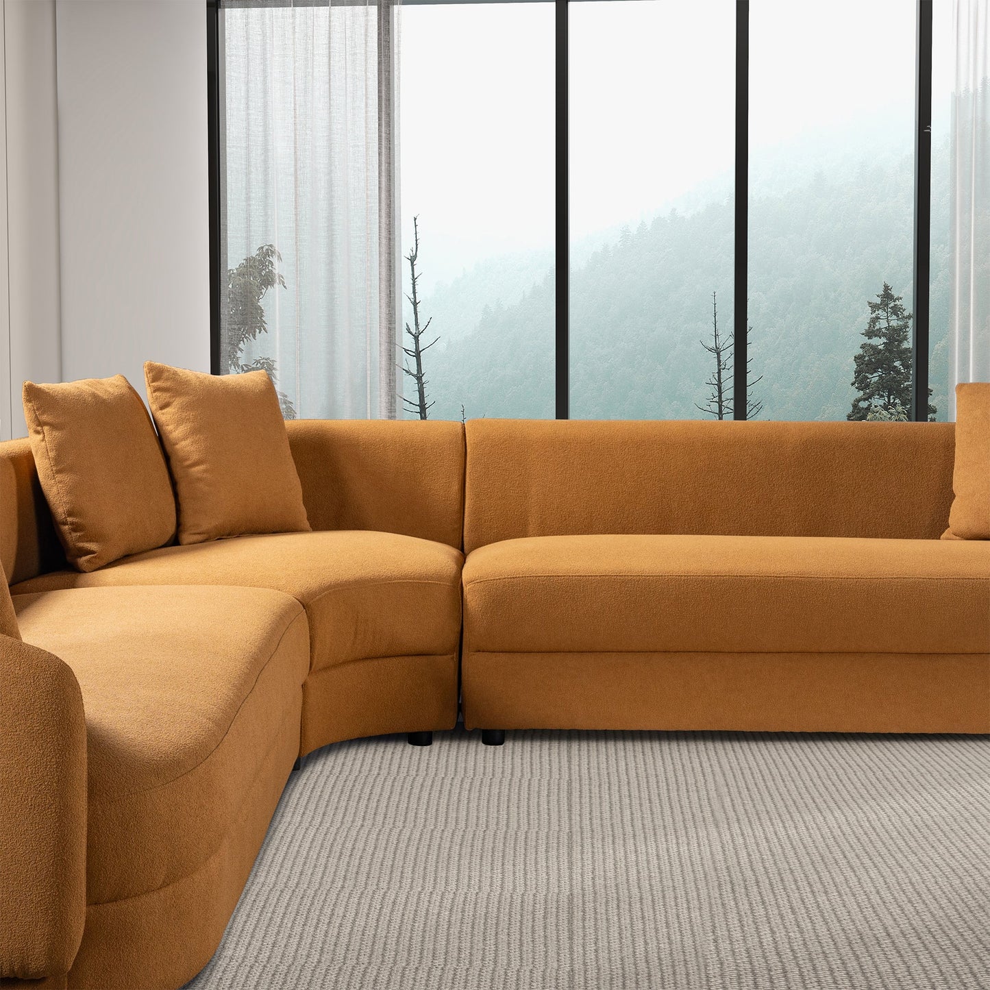 Highline Cognac Boucle Sectional