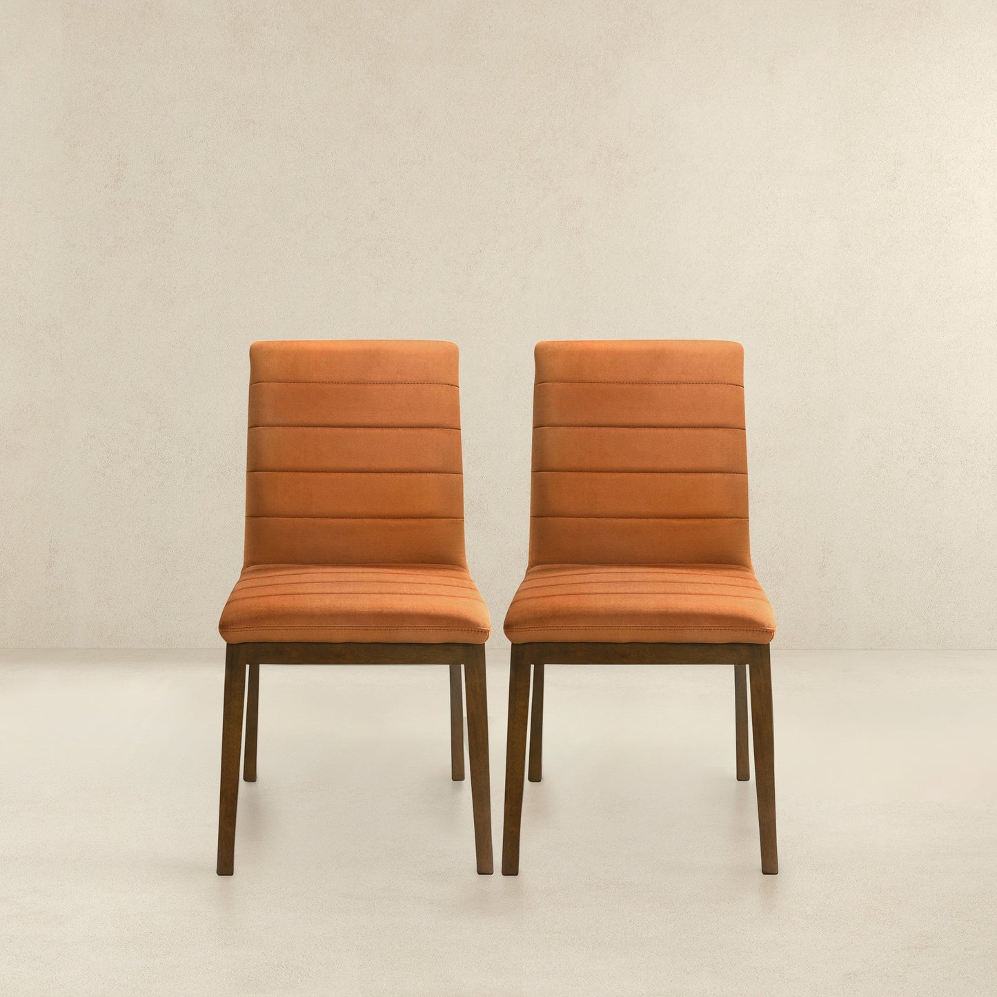 Ines Velvet Dining Chair (Set Of 2) - Burnt Orange