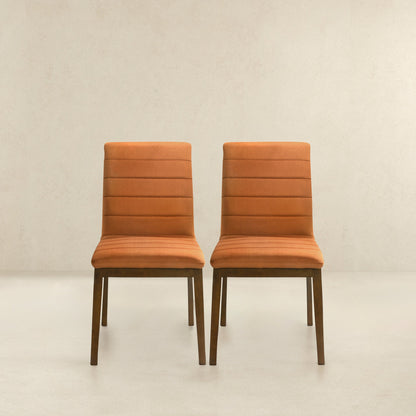 Ines Velvet Dining Chair (Set Of 2) - Burnt Orange