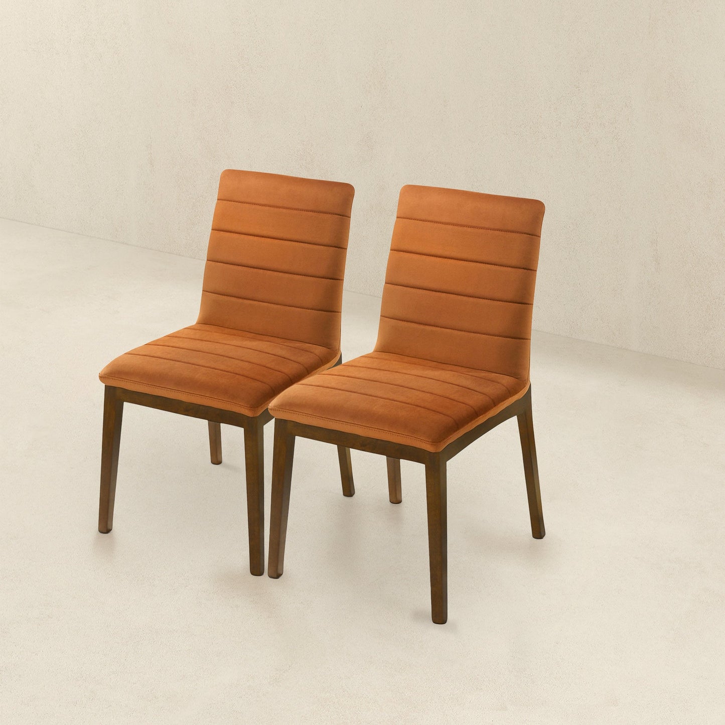 Ines Velvet Dining Chair (Set Of 2) - Burnt Orange