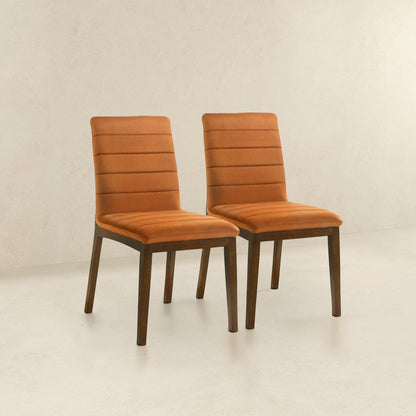 Ines Velvet Dining Chair (Set Of 2) - Burnt Orange