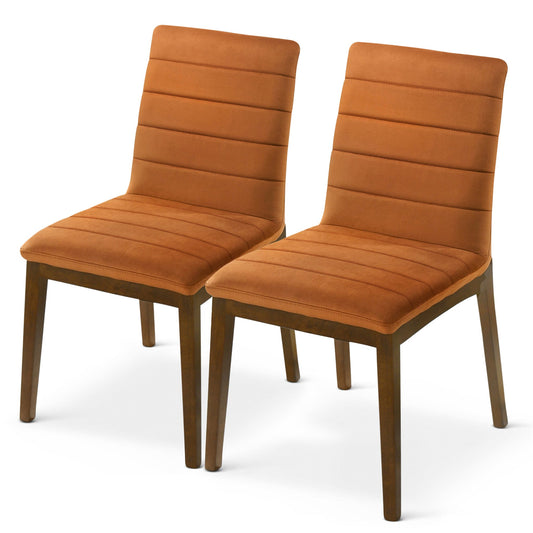 Ines Velvet Dining Chair (Set Of 2) - Burnt Orange