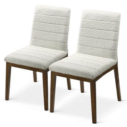 Ines Boucle Dining Chair (Set Of 2) - White