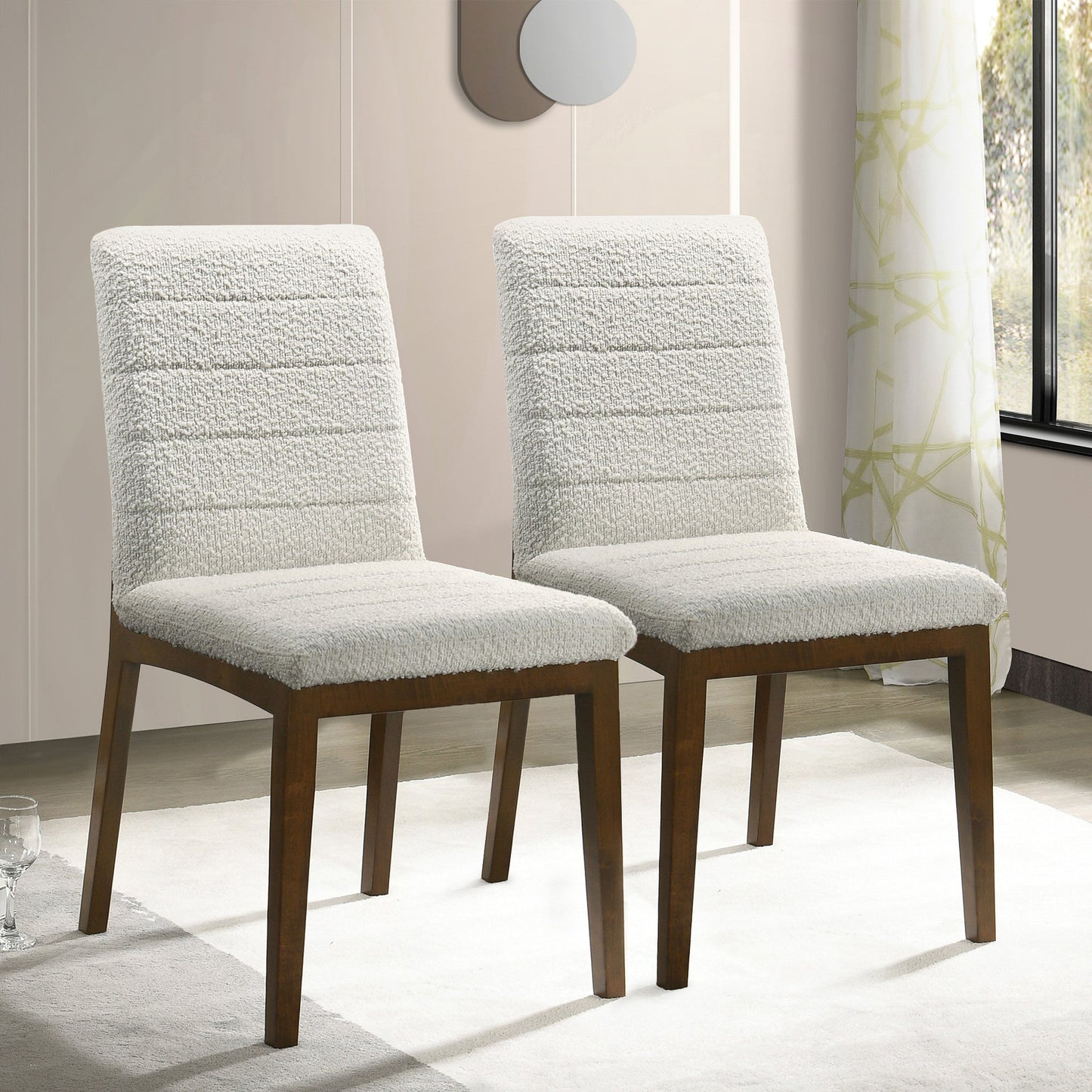 Ines Boucle Dining Chair (Set Of 2) - White