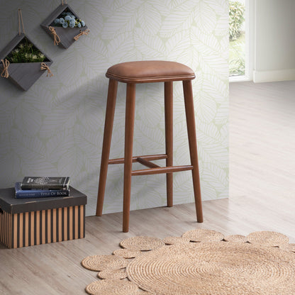 Jason Leather Bar Stool - Tan