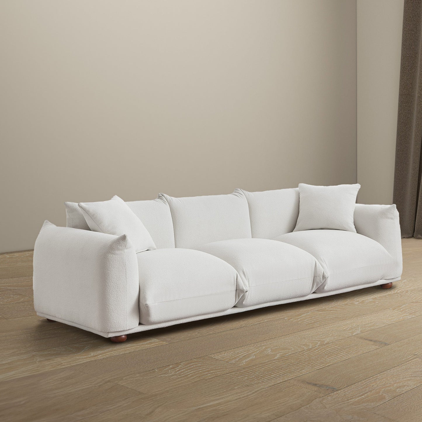 Kely 100'' Cream Boucle Sofa