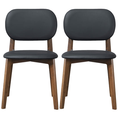 Kelsey Black Leather Dining Chair (Set Of 2)