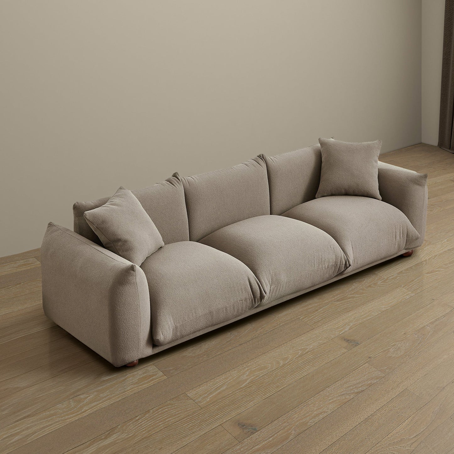 Kely 100'' Mocha Boucle Sofa