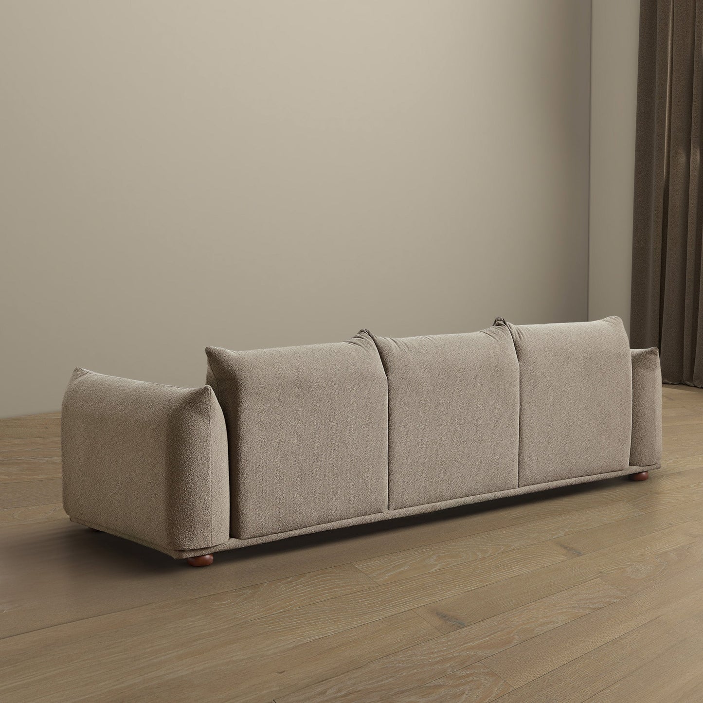 Kely 100'' Mocha Boucle Sofa