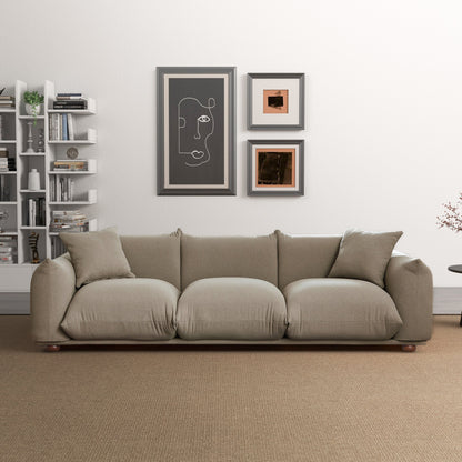 Kely 100'' Mocha Boucle Sofa