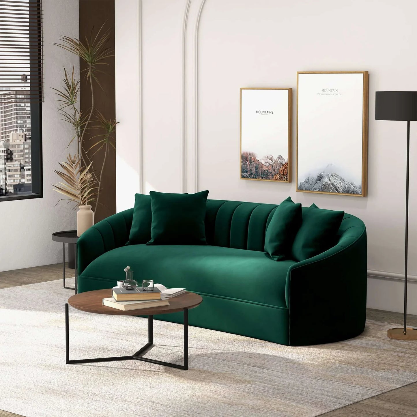 Kante Modern Green Velvet Sofa