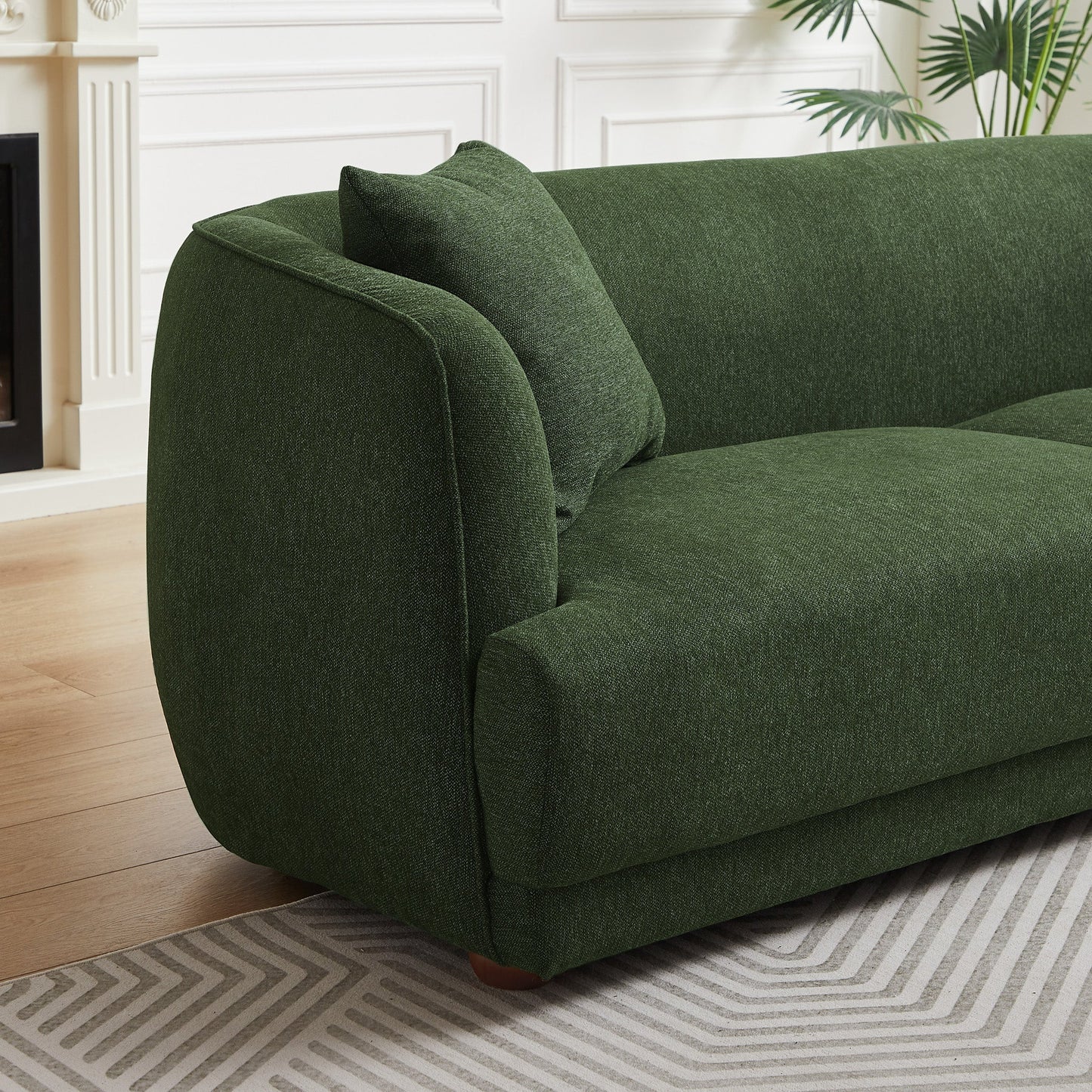 Larisa Modern Linen Sofa - Green