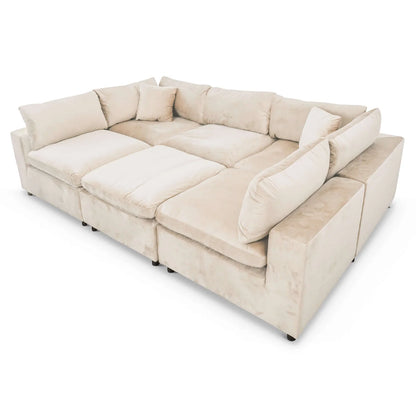 Laven Modern 6 - Piece Velvet Sectional