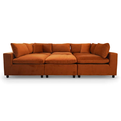 Laven Modern 6 - Piece Velvet Sectional