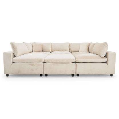 Laven Modern 6 - Piece Velvet Sectional