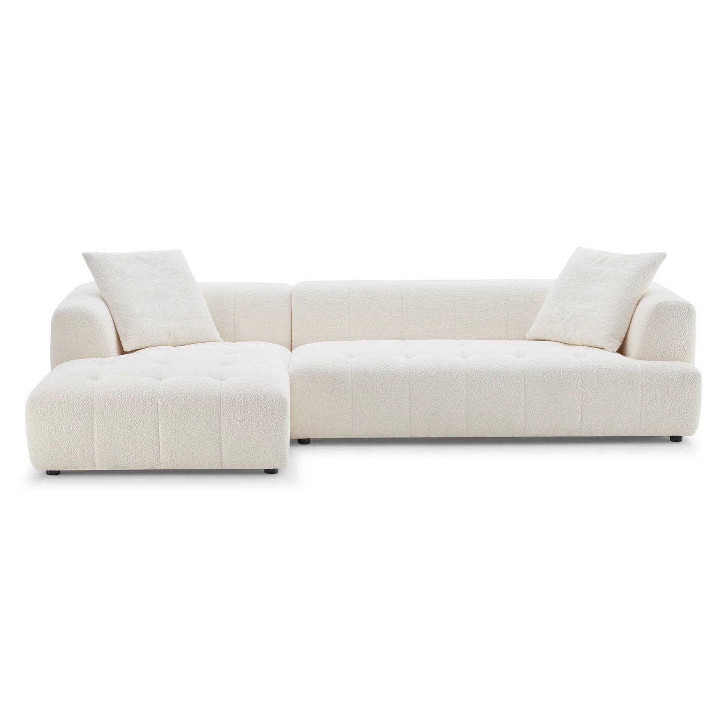 Kaynes Modern Boucle L-Shaped Sectional