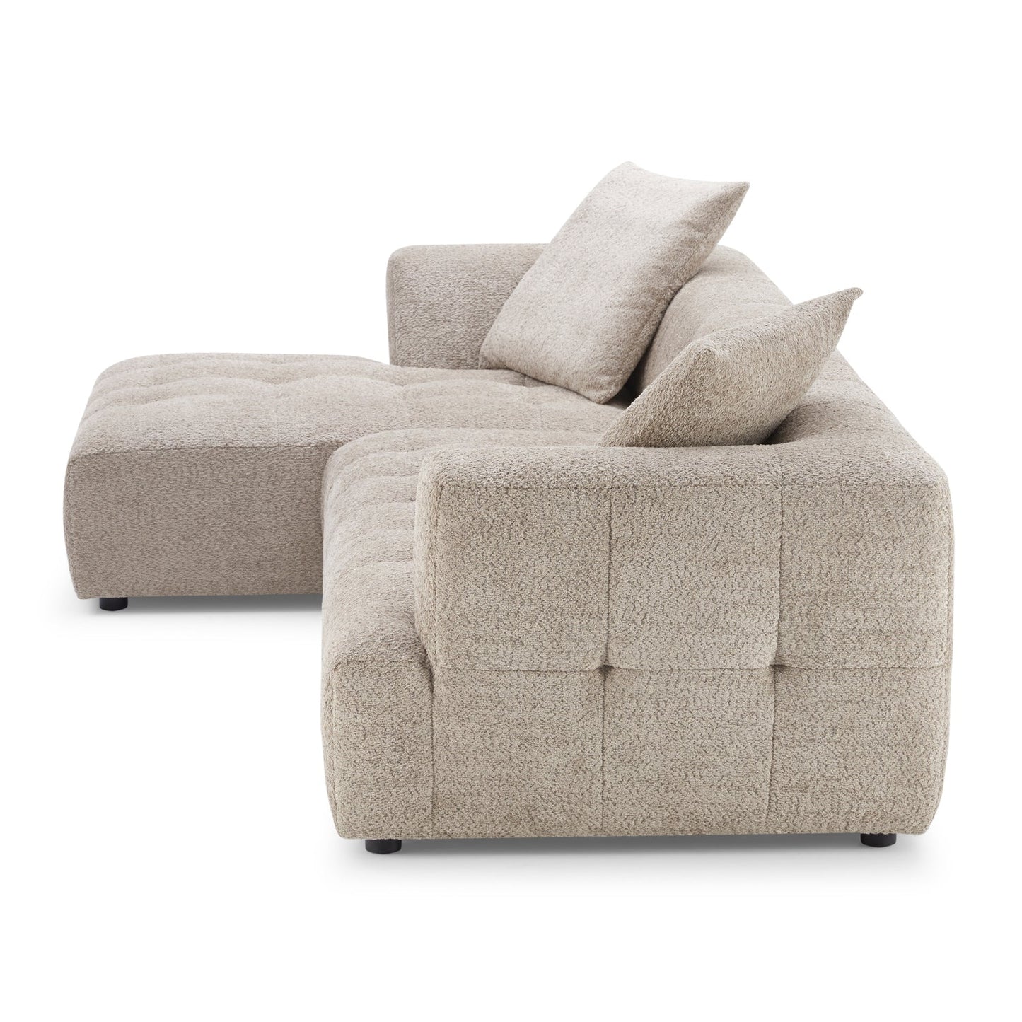 Kaynes Modern Boucle L-Shaped Sectional