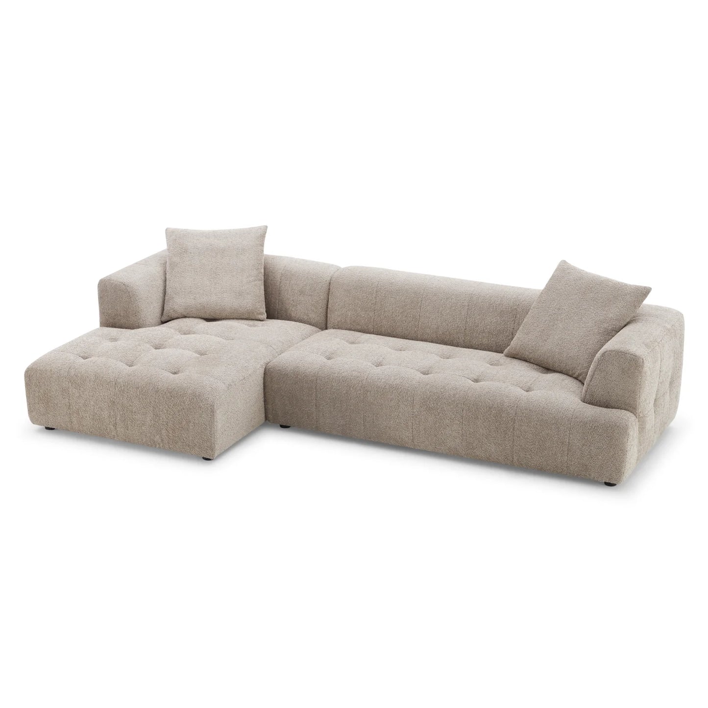 Kaynes Modern Boucle L-Shaped Sectional