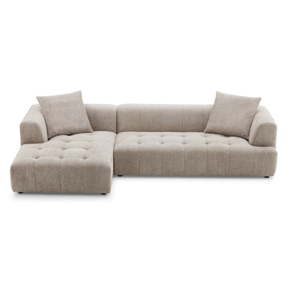 Kaynes Modern Boucle L-Shaped Sectional