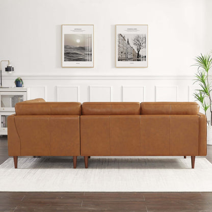 Lucco Genuine Leather Left-Facing Sectional