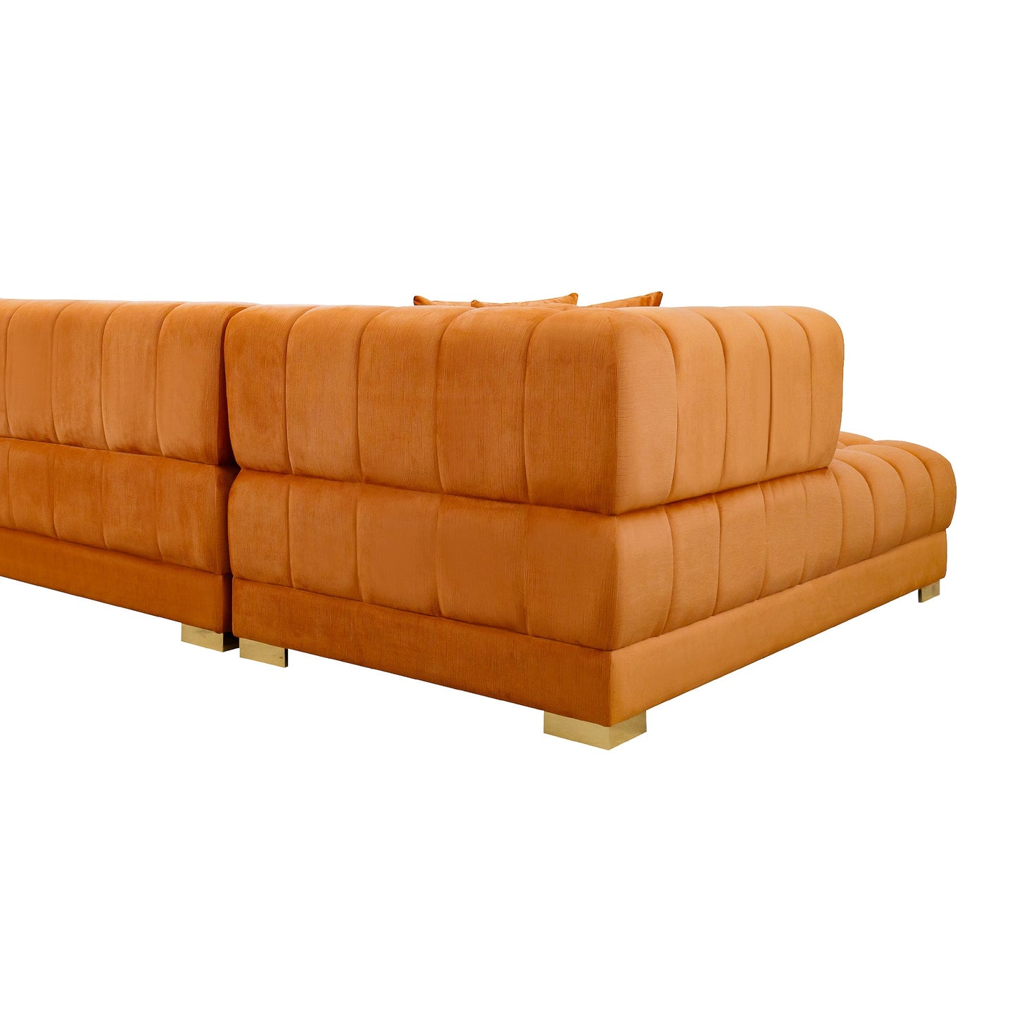 Marlow Cognac Velvet U-Shape Sectional