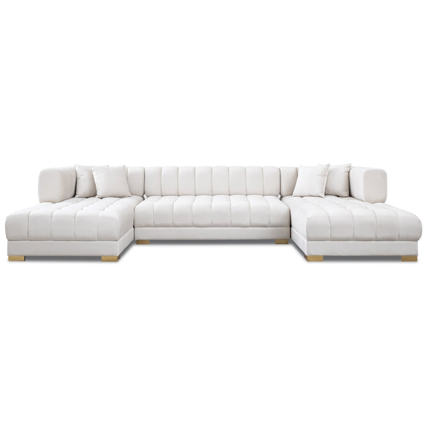 Marlow Ivory Velvet U-Shape Sectional