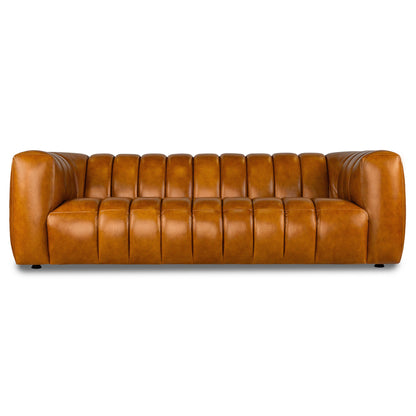 Maverik Genuine Cognac Leather Couch