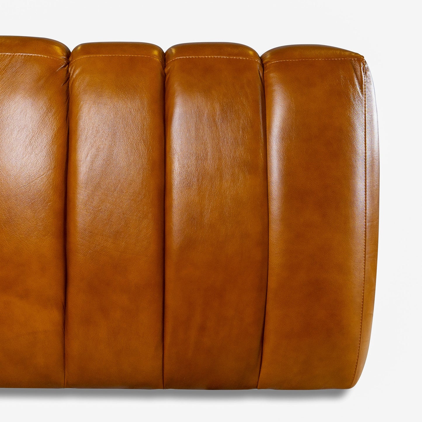 Maverik Genuine Cognac Leather Couch