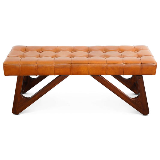 Mia Tan Leather Bench