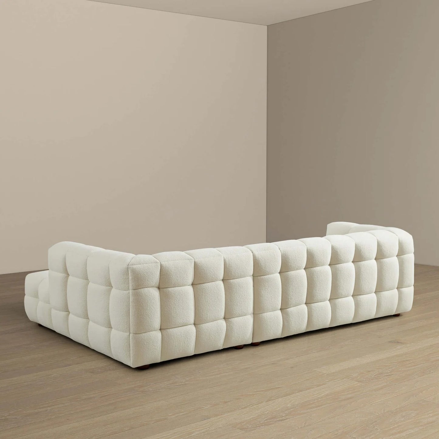 Morrison Boucle Cream Sectional Sofa - Right Facing