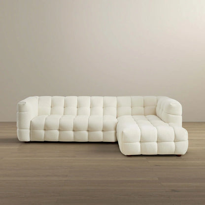 Morrison Boucle Cream Sectional Sofa - Right Facing