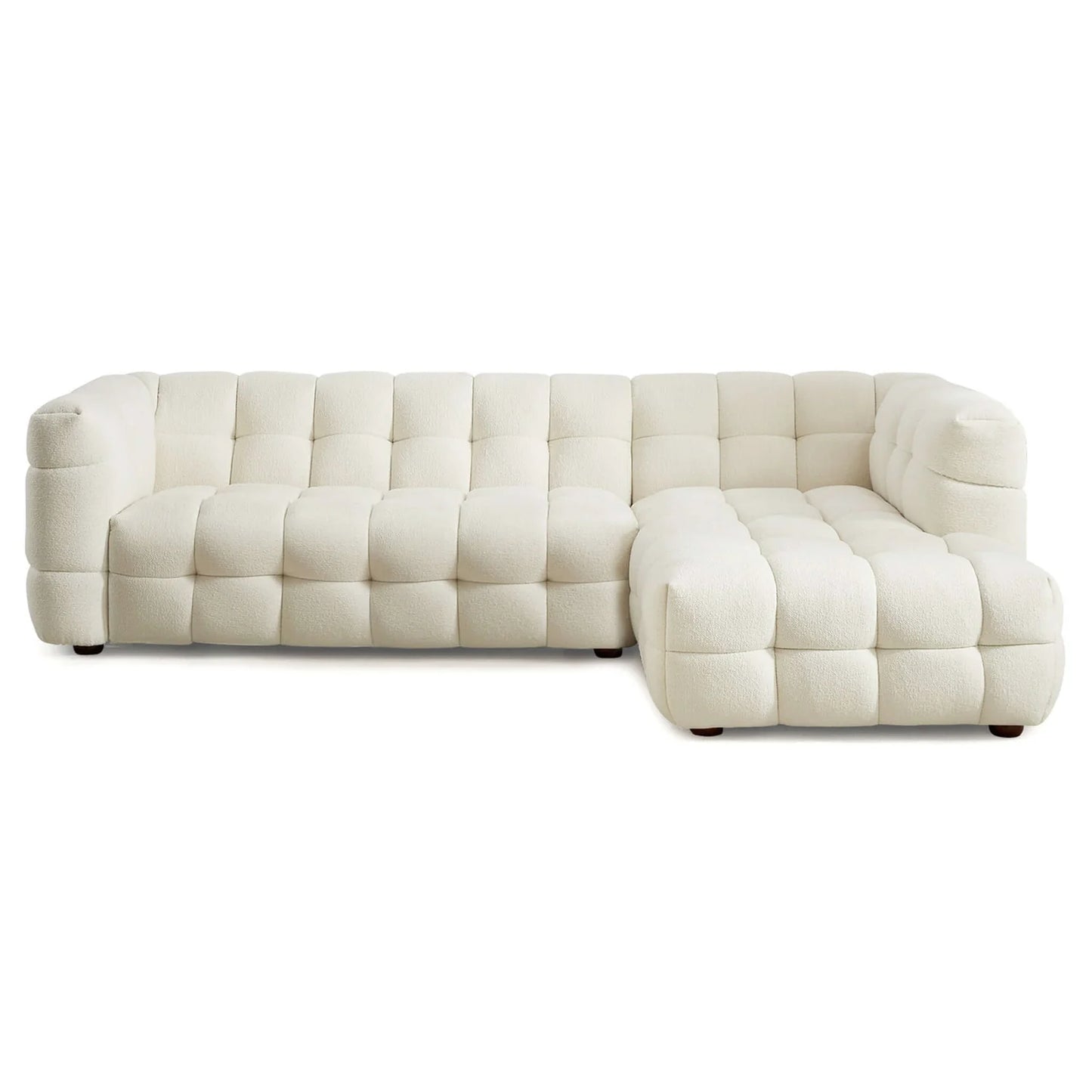 Morrison Boucle Cream Sectional Sofa - Right Facing