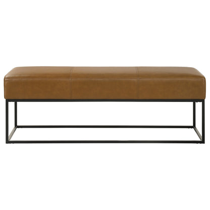 Odessa Tan Leather Bench