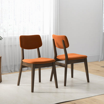 Carlos Burnt Orange Velvet Chair (Set Of 2)