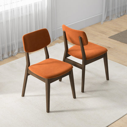 Carlos Burnt Orange Velvet Chair (Set Of 2)