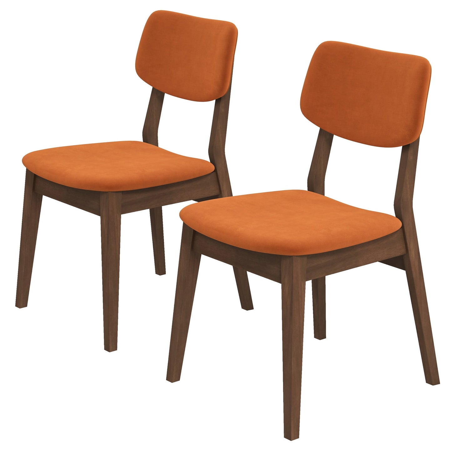 Carlos Burnt Orange Velvet Chair (Set Of 2)