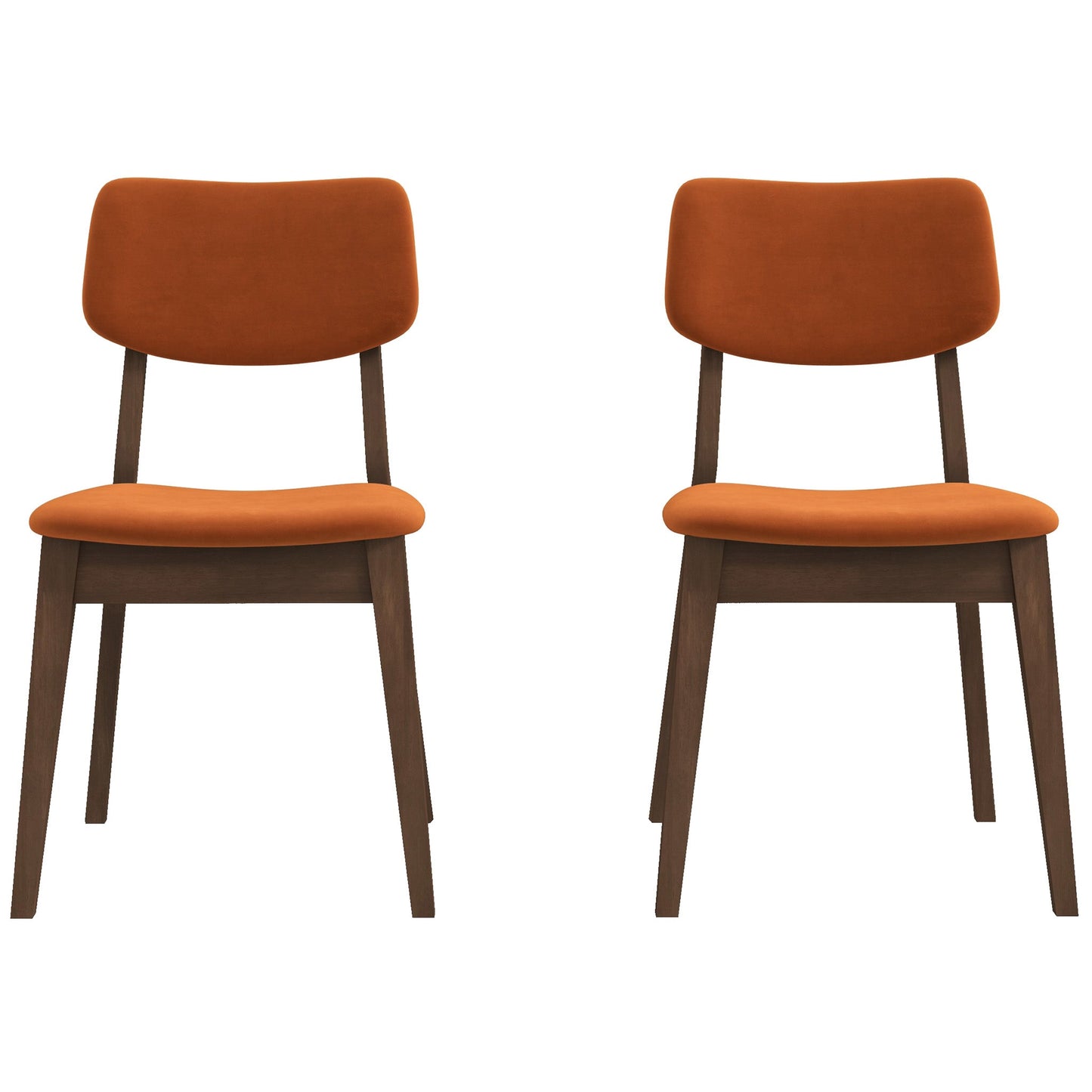 Carlos Burnt Orange Velvet Chair (Set Of 2)