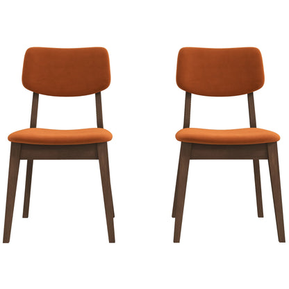 Carlos Burnt Orange Velvet Chair (Set Of 2)