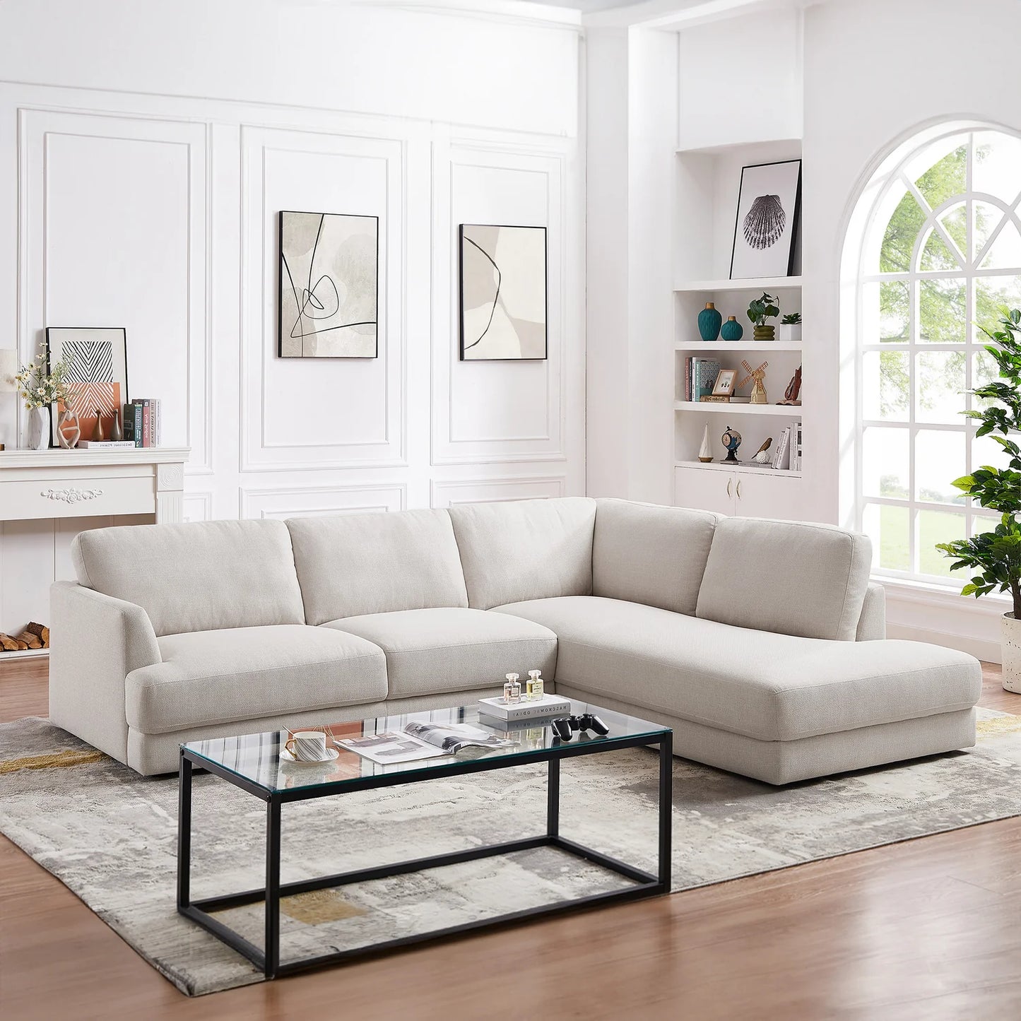 Glander Modern Cozy Sectional Sofa