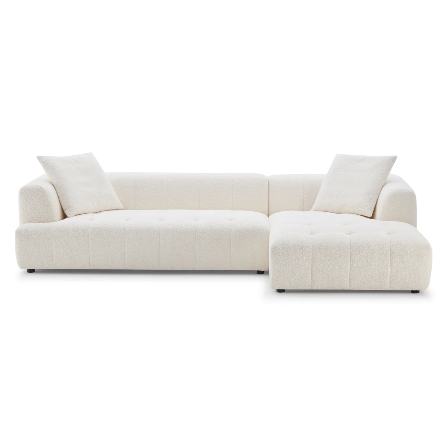 Kaynes Modern Boucle L-Shaped Sectional