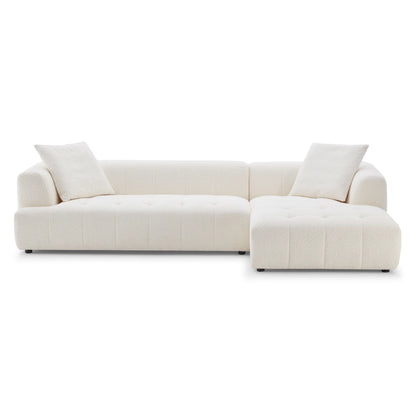 Kaynes Modern Boucle L-Shaped Sectional