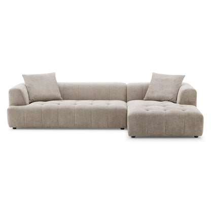 Kaynes Modern Boucle L-Shaped Sectional