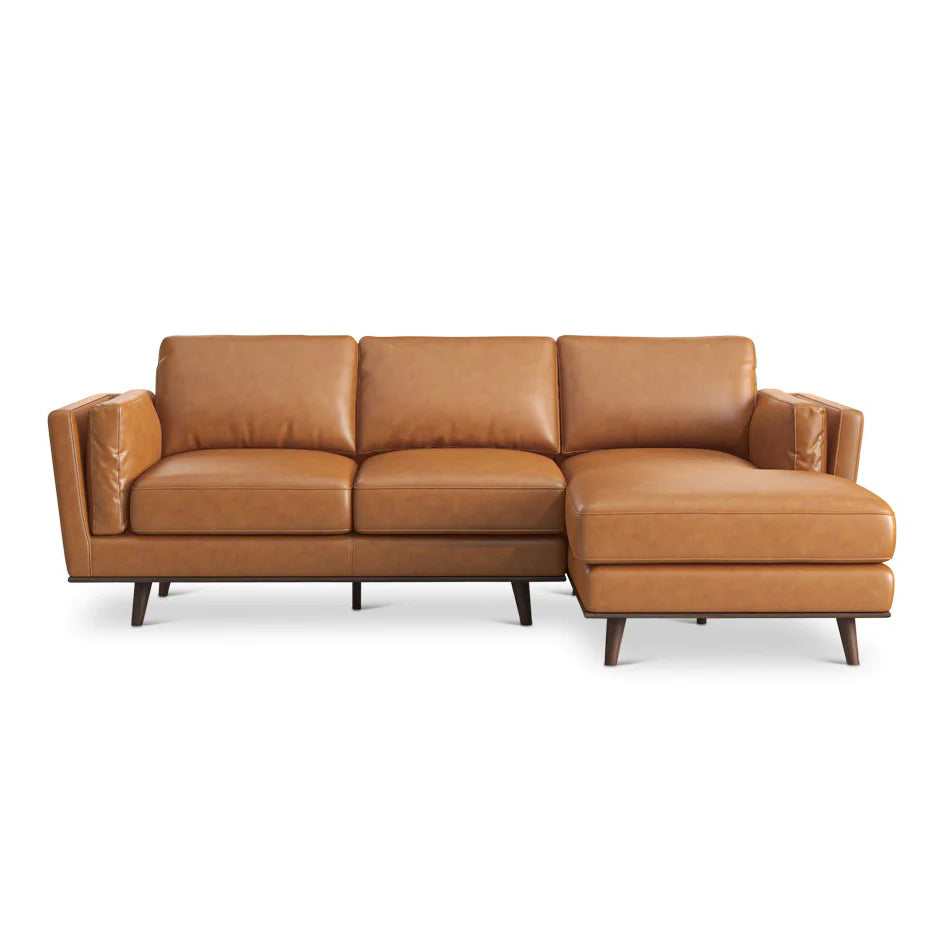 Chase Genuine Leather Sectional - Tan