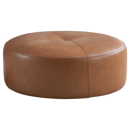 Rochelin Tan Leather Ottoman