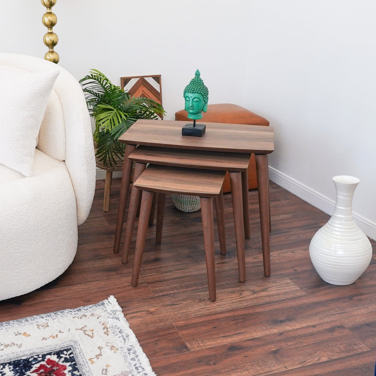 Ronald Nesting Accent Tables In Walnut (Set Of 3)